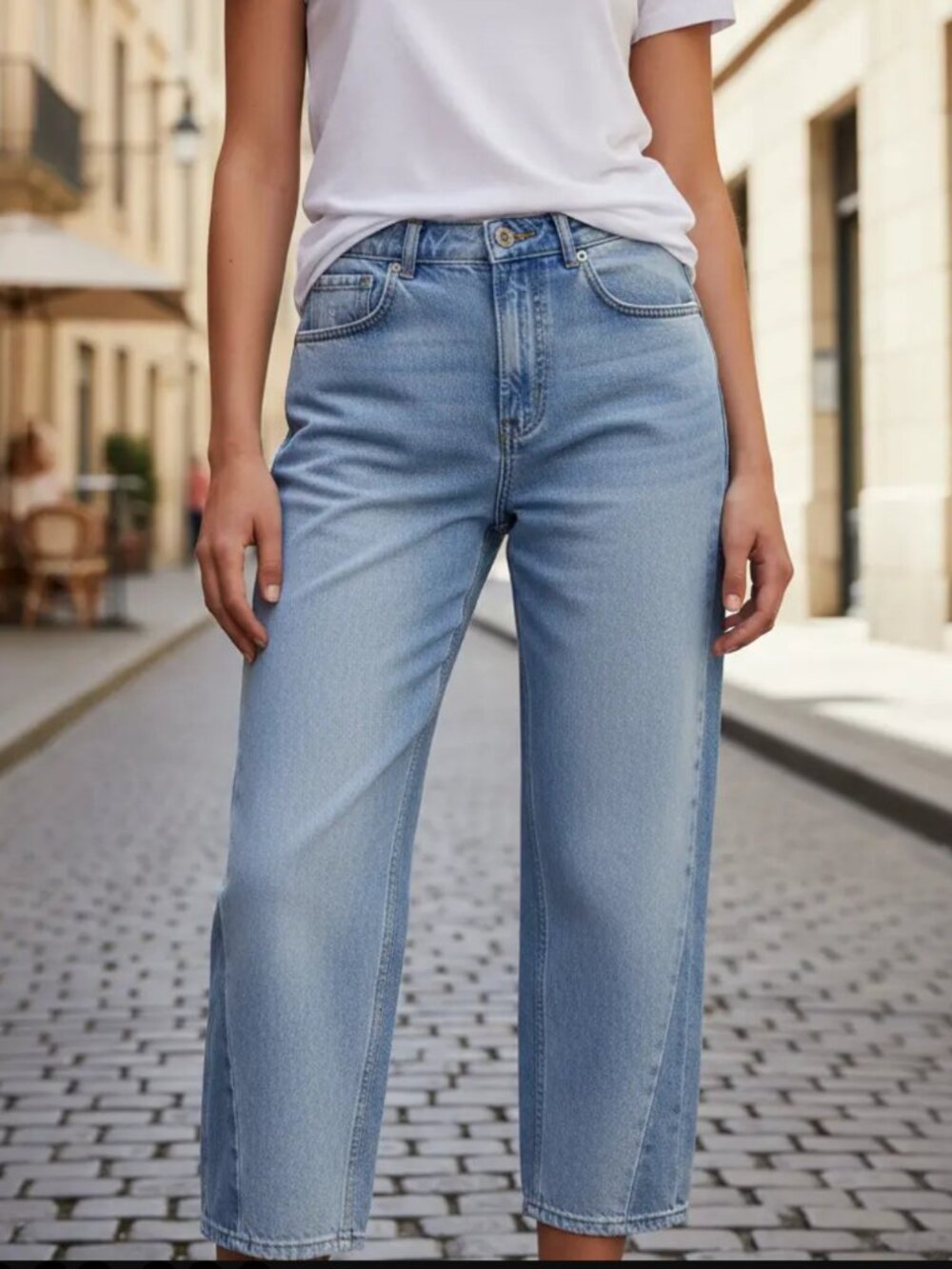 Zara x Barbie™ The Movie Straight-Leg Jeans — Light Wash — Size EU 38 / US 6 NWT - Picture 6 of 15